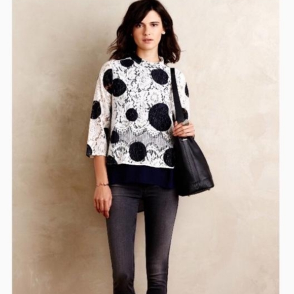 Anthropologie HD in Paris Rochelle Lace Blouse - Picture 3 of 12